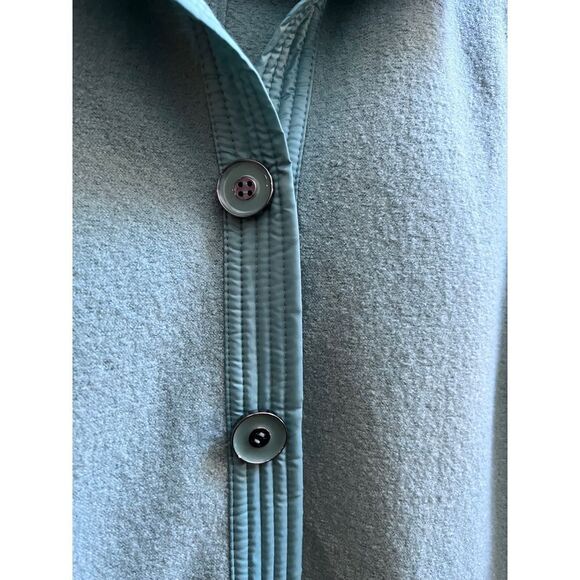 Carlisle Wool Blend Mixed Media Jacket Size 10 Medium Seafoam Color - Picture 4 of 11